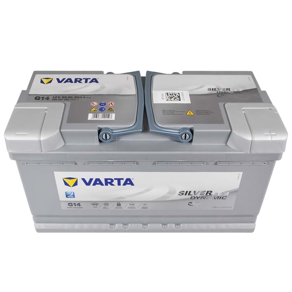 Varta 595901 AGM Start Stop 95AH 850A 353x175x190 mm Silver Dynamic