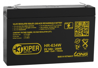 Аккумулятор Kiper HR-634W (6В/9 А·ч)