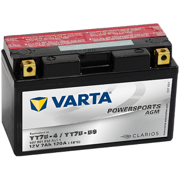 Аккумулятор Varta Powersports AGM YT7B-4 / YT7B-BS (7 А·ч) 507901012