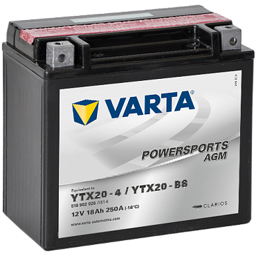 Аккумулятор Varta Powersports AGM YTX20-4/YTX20-BS (18 А·ч) 518902026