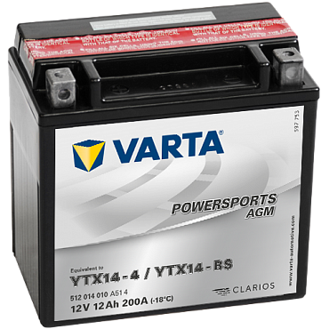 Аккумулятор Varta Powersports AGM YTX14-4/YTX14-BS (12 А·ч) 512014010