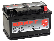 Аккумулятор Kraft EFB (74 Ah) 740 А, LB L4
