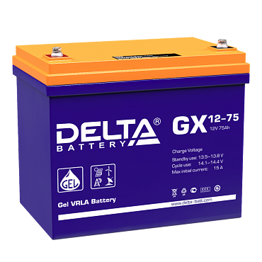 Аккумулятор Delta GX 12-75 (12В/75 А·ч)