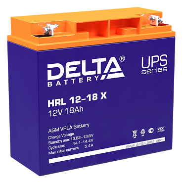 Аккумулятор Delta HRL-X 12-18 (12В/18 А·ч)