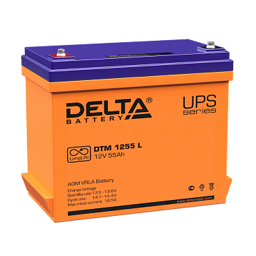 Аккумулятор Delta DTM 1255 L (12В/55 А·ч)