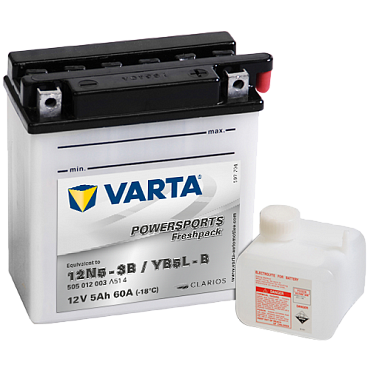 Аккумулятор Varta Powersports Freshpack 12N5-3B, YB5L-B (5 А/ч) 505012003
